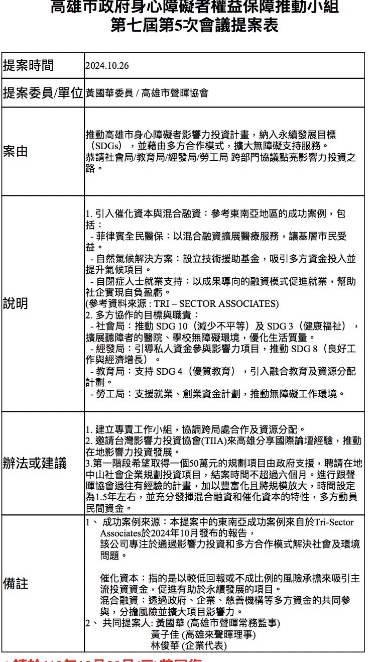 身心障礙權力委員會提案